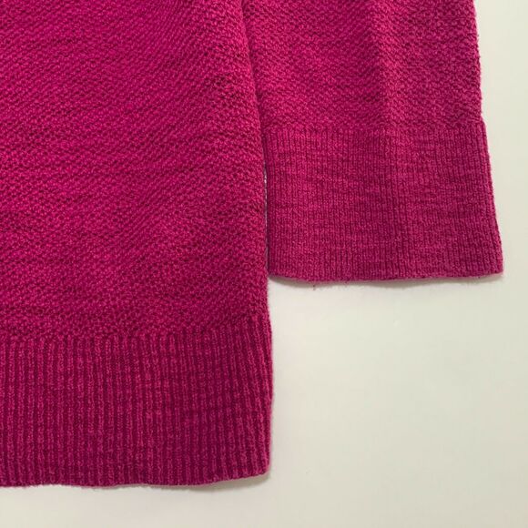 Express Sweater Top Medium Womens Pink Cold Shoulder Long Sleeve V Neck Knit - Picture 10 of 11